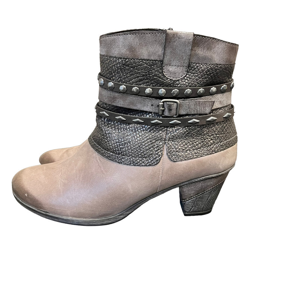 Remonte Womens Leather Gray Cheyenne Western Bootie Ankle Boot Size 10 - Picture 2 of 9